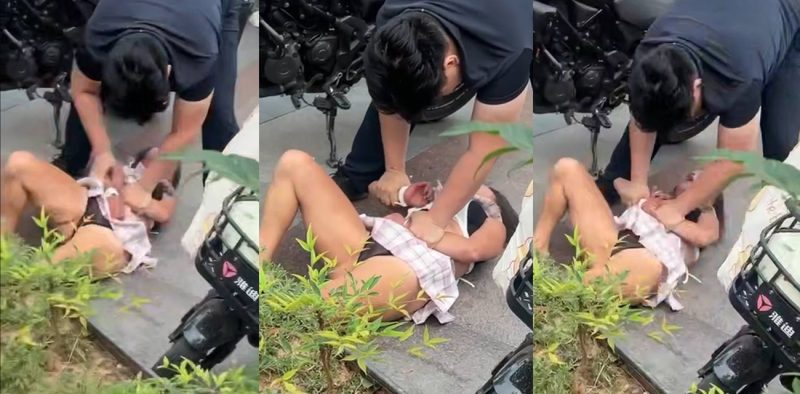 淄博王府井 JK铁锤妹妹 怒砸摩托 酸辣粉塞排气管还骂街 被制服后丁字内裤完全展露 暴走萝莉火爆全网！-51吃瓜网