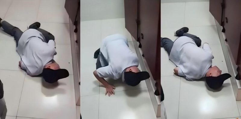 猥琐大爷色胆包天 被小伙挑唆潜入女厕 趴地偷窥美女放尿 堪称全网最炸裂忘年交！-51吃瓜网