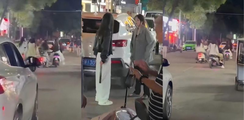 安徽蚌埠怀远县闹市街头 多名精神小妹 骑车持刀追砍一女子 现场视频独家曝光！-51吃瓜网