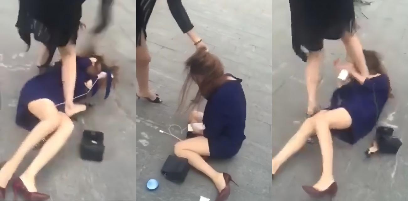 淫骚小三踢到铁板 遭彪悍原配当街暴揍 按头贴地疯狂猛踹 招式狠辣直击面门令人乍舌！ - 51吃瓜网-51吃瓜网