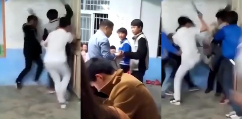 老师体罚学生 多位同学揭竿而起 逼在角落将其一顿痛扁 学校教室秒变群架现场！-51吃瓜网