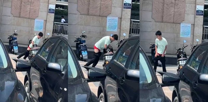海丰逆天变态男 女车主刚停车 电瓶车竟被变态男日了 这是真饥渴啊 是个洞都想搞里面！-51吃瓜网