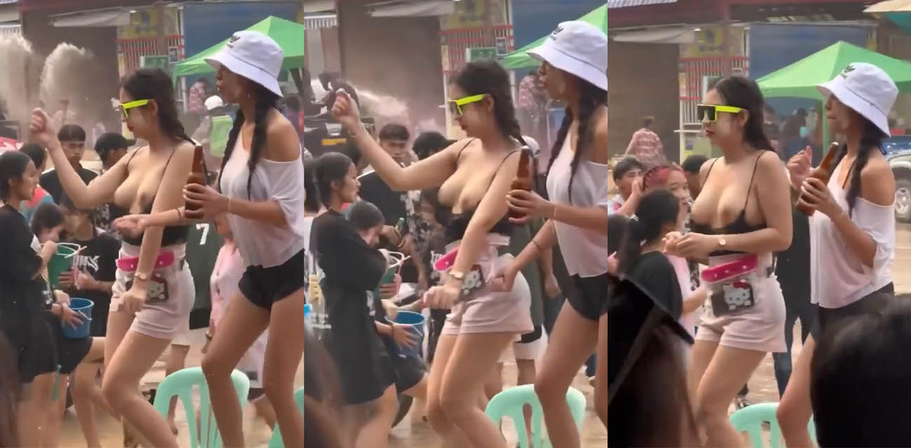 柬埔寨波贝街泼水节 妹子竟当街裸舞 炸裂的骚姿震惊路人 挺拔巨乳摇摆不断极其诱人！ - 51吃瓜网-51吃瓜网