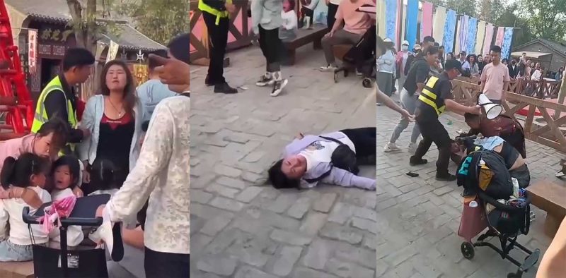 开封万岁山武侠城 游客互殴视频流出 女子打人被当场KO 围观群众大呼比演出精彩 值回票价！-51吃瓜网