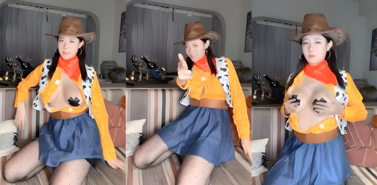 逗逼女神cos西部牛仔的野性表演 各种神经质表演层出不穷 双乳当机枪扫射 肥臀拍的啪啪作响！ - 51吃瓜网-51吃瓜网