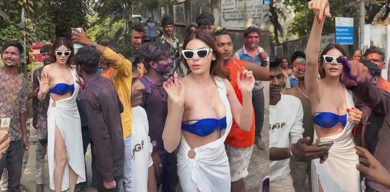 印度白富美网红 SherlynChopra 深入贫民区 遭三哥群体围观 这眼神真怕把骚女射成泡芙啊！-51吃瓜网