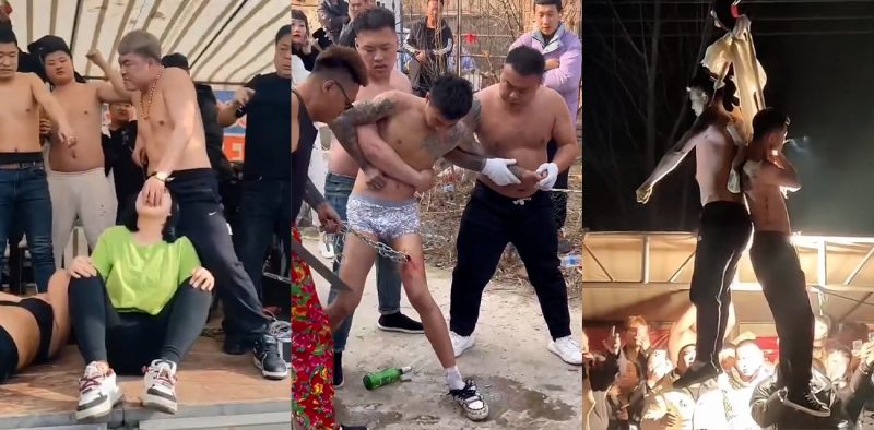 辽宁营口大石桥对棚现场 各种穿刺自残表演秀 隔着屏幕看着都疼 血腥慎入！-51吃瓜网