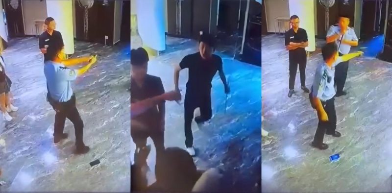 精神小伙为兄弟出气 手持棍棒当警察面打人 不听制止猖狂至极 掏出警枪后瞬间秒怂！-51吃瓜网