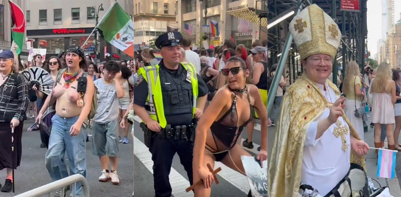 纽约骄傲月游行火爆开场！跨性别辣妹竟当街扭臀蹭警察 彩虹国狂欢继续燃爆！ - 51吃瓜网-51吃瓜网