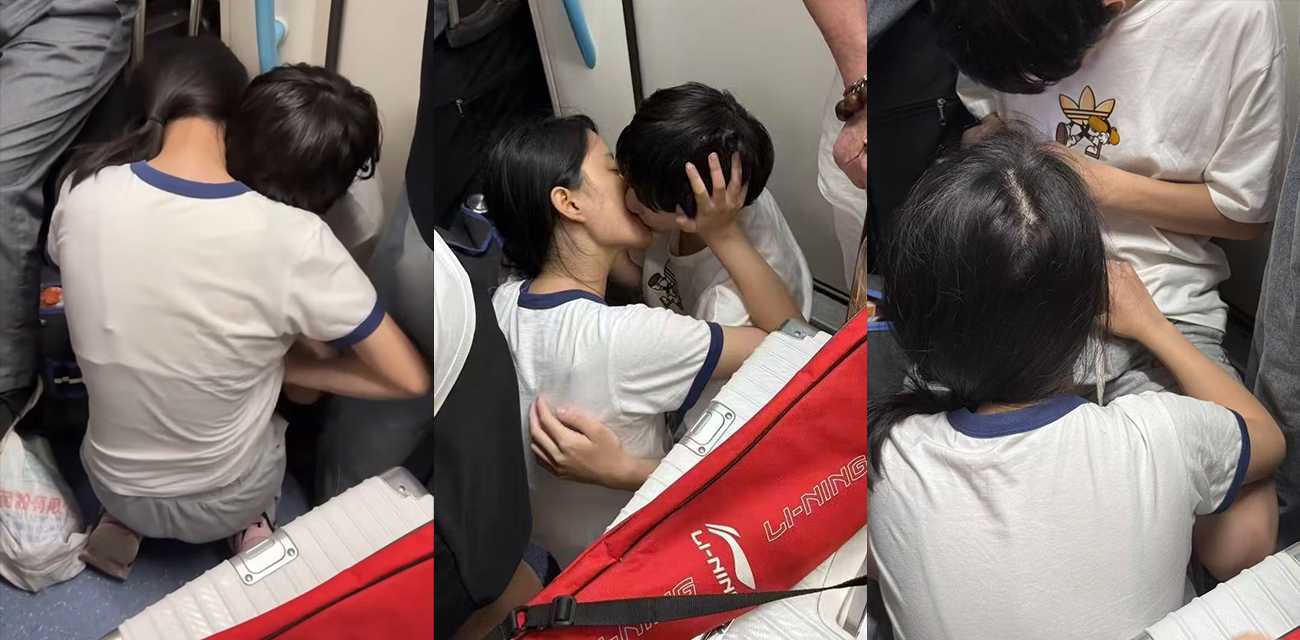 上海地铁再起风波 小情侣寻求刺激 当众热吻打飞机 激情缠绵旁若无人！ - 51吃瓜网-51吃瓜网