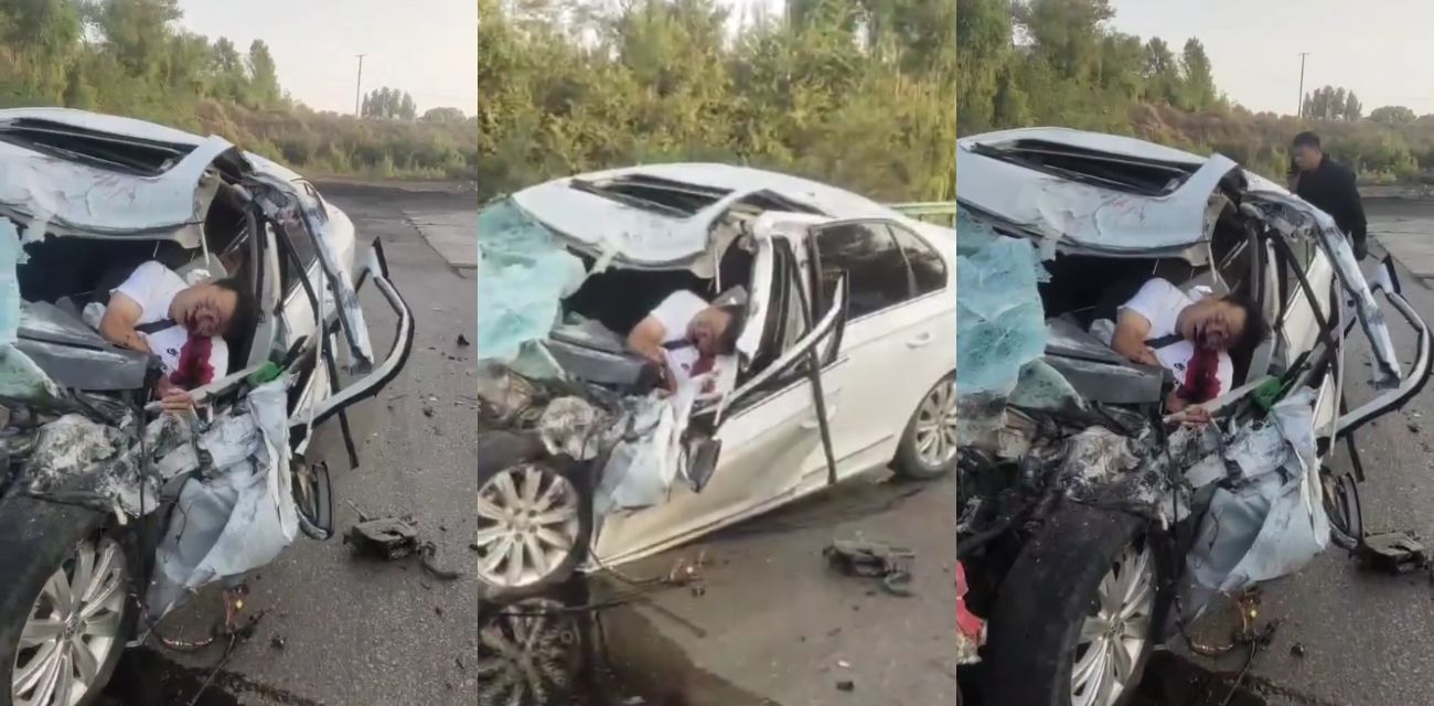 陕西榆林常乐堡重大车祸 白色轿车疲劳驾驶追尾半挂 当场命丧黄泉血流不止！ - 51吃瓜网-51吃瓜网
