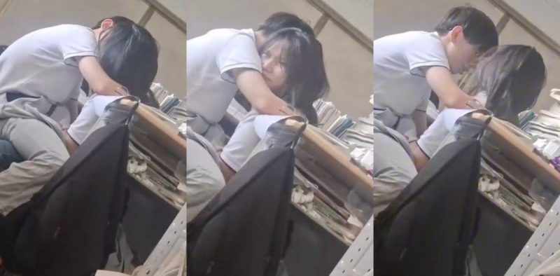 高三小情侣 高考前一天教室上演激情互动 舌吻手冲震惊旁人 发现被偷拍后仍沉溺爱河！-51吃瓜网