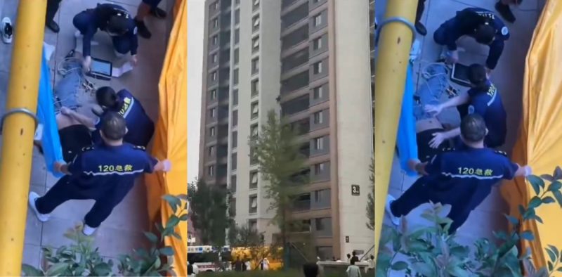 河北一小区再现信仰之跃 男子楼顶一跃而下 不幸避开救生气垫砸在地面 闷响过后当场殒命！-51吃瓜网