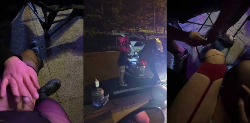 南京白马公园 柠檬西施摆摊新赛道火爆全网！买奶茶就能手撕丝袜 老色批们排长队体验借机揩油！-51吃瓜网