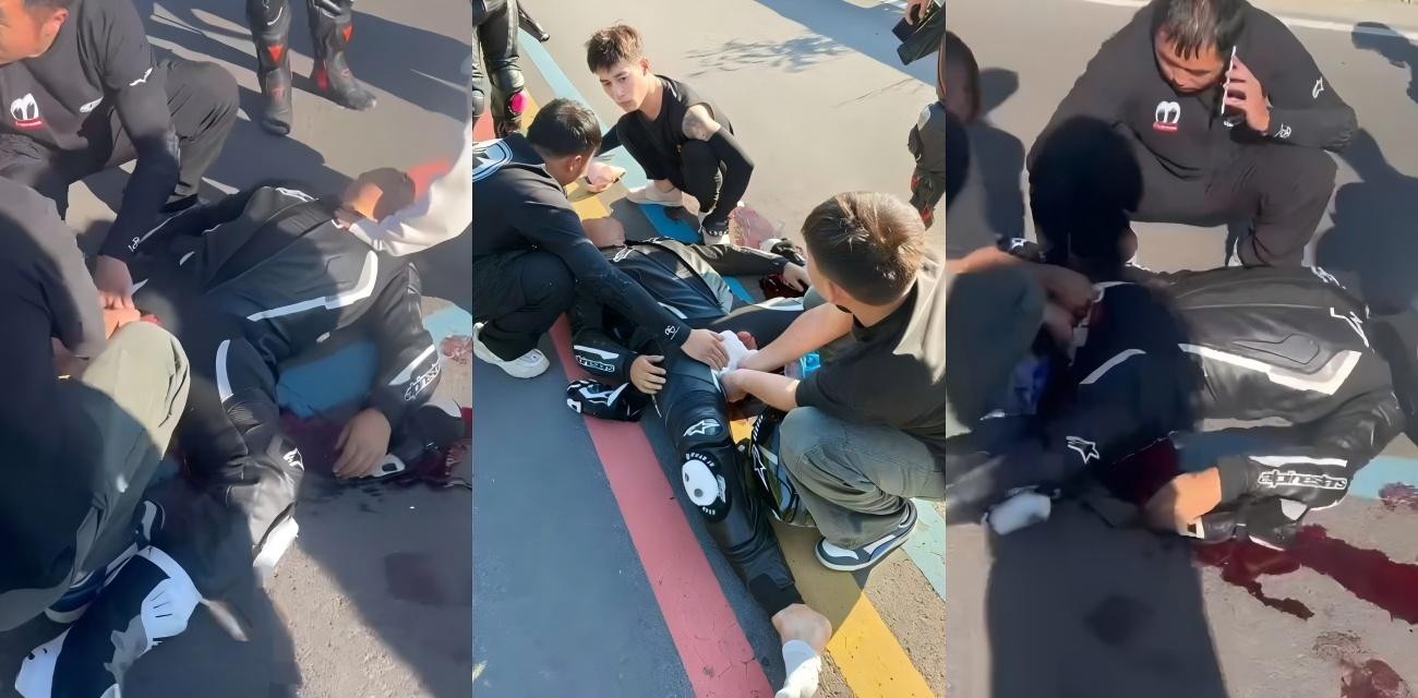 又一追风勇士陨落！男子驾驶机车失控蛋刹失败 皮裤秒变开裆裤 周围群众按蛋抢救！ - 51吃瓜网-51吃瓜网
