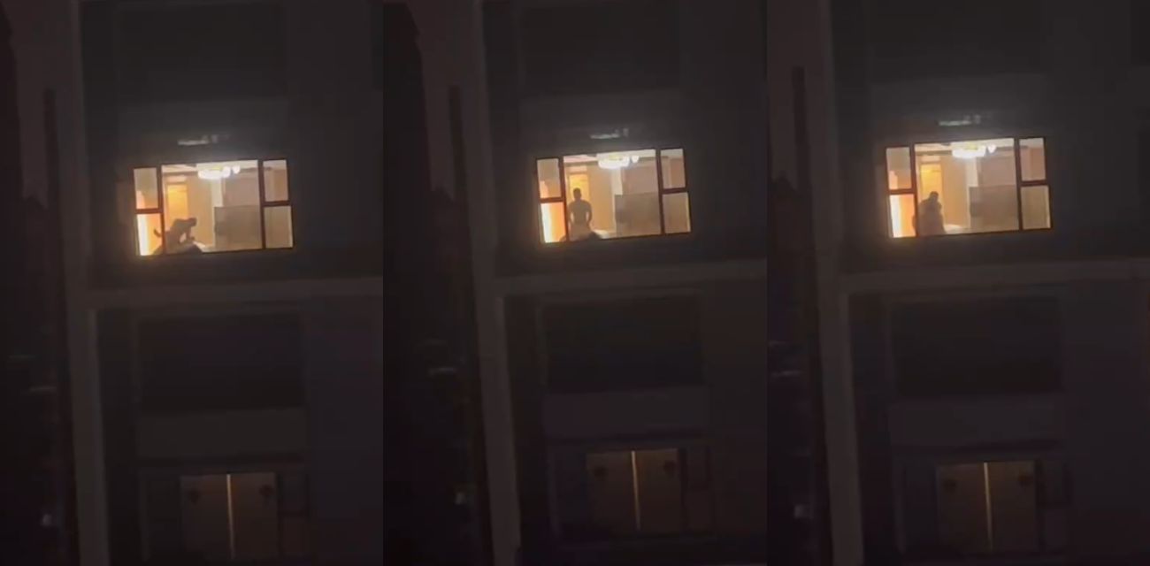 隔壁楼猛男落地窗前激情做爱 偷拍妹子看到后春心荡漾 隔空相望骚话不断 直呼逼痒饥渴难耐！ - 51吃瓜网-51吃瓜网