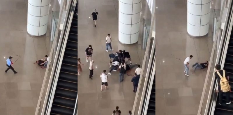 广州南站 一男子手持水果刀当众捅人 随后被乘警与多名乘客齐力制服 现场多视角视频曝光！-51吃瓜网